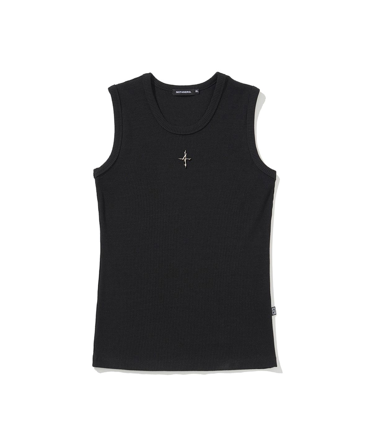 낫포너드(NOT4NERD) 4 Symbol Ribbed Sleeveless - Black