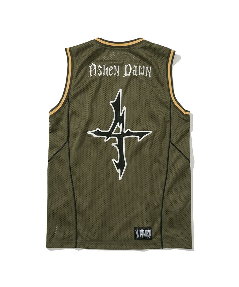 Ashen Dawn Incision Mesh Sleeveless - Khaki