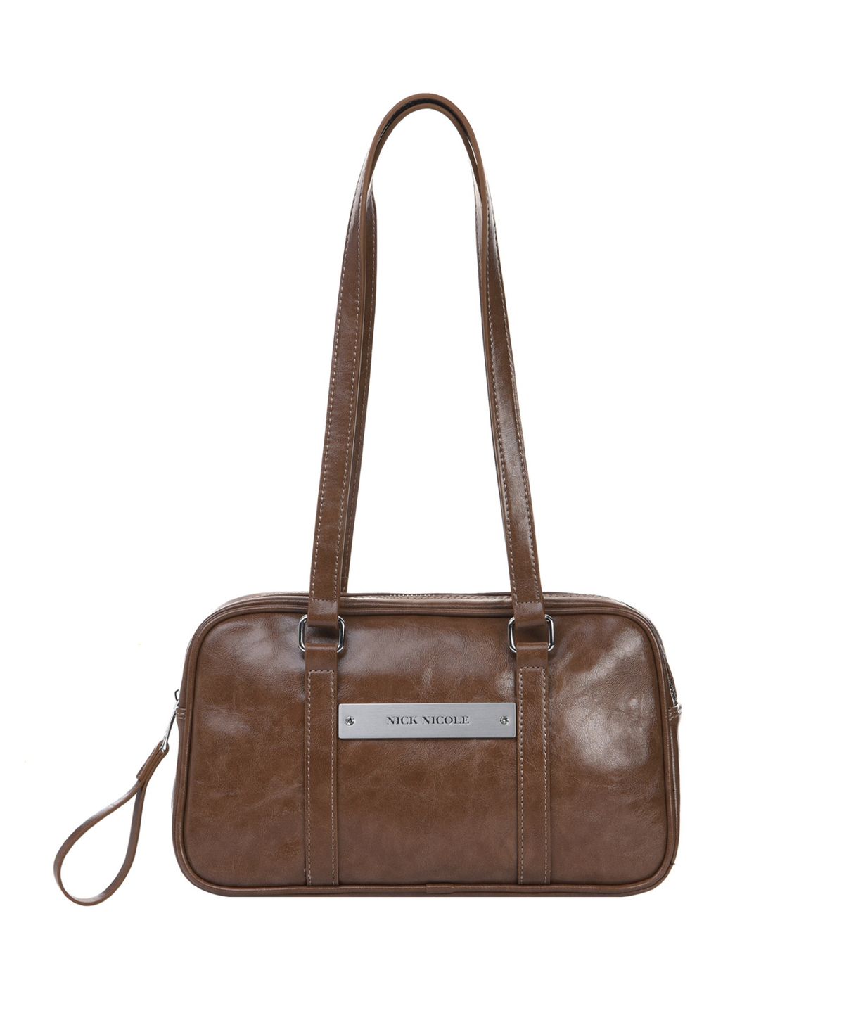 닉앤니콜(NICK&NICOLE) CRYSTAL LEATHER MINI BOSTON BAG_CAMEL