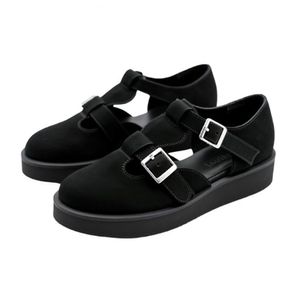 [Ove line]투버클 스트랩 라운드토 메리제인 니스 블랙