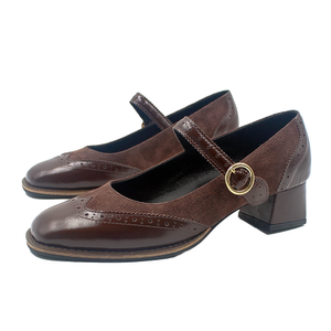 [Ove line]윙팁스트랩 메리제인 베로나 브라운