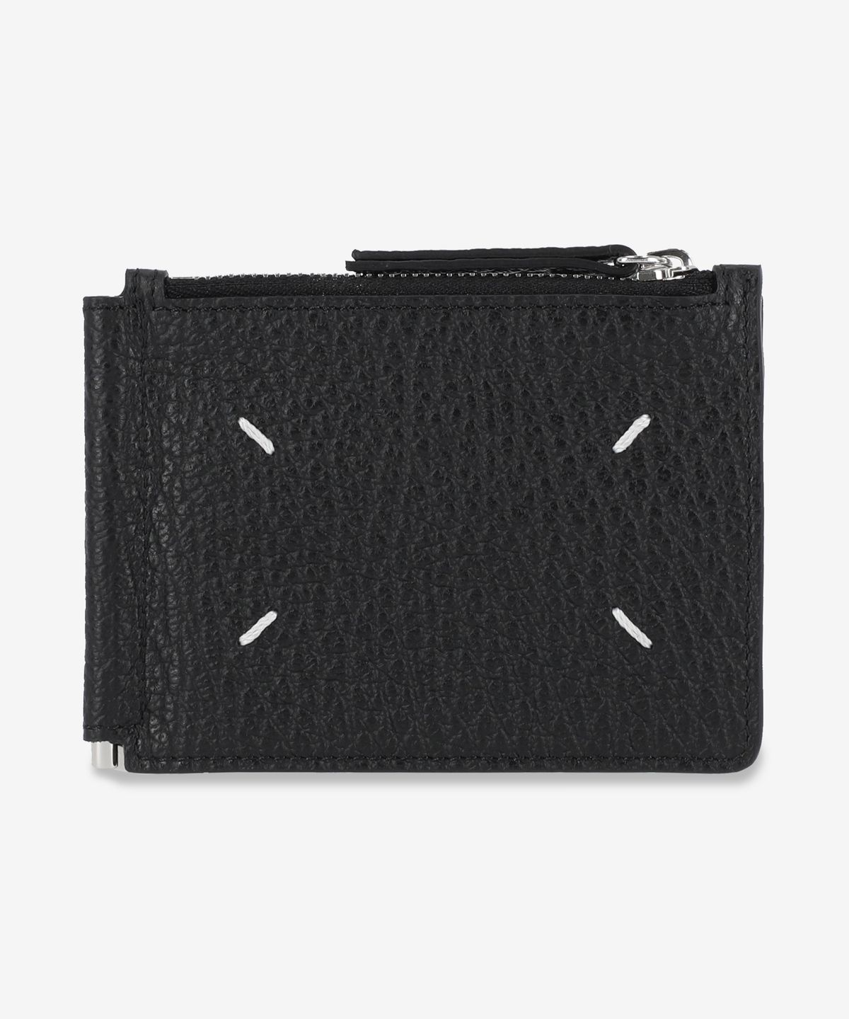 메종 마르지엘라(MAISON MARGIELA) 4 스티치 슬림 2 핀서 지갑 - 블랙 / SA1UI0022P4455T8013