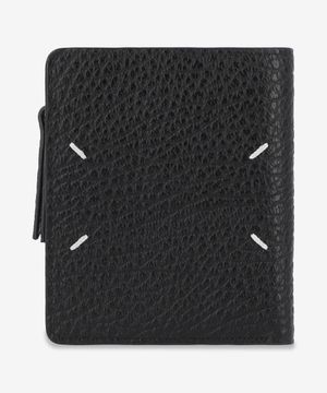 4 스티치 플립 플랍 반지갑 - 블랙 / SA1UI0023P4455T8013