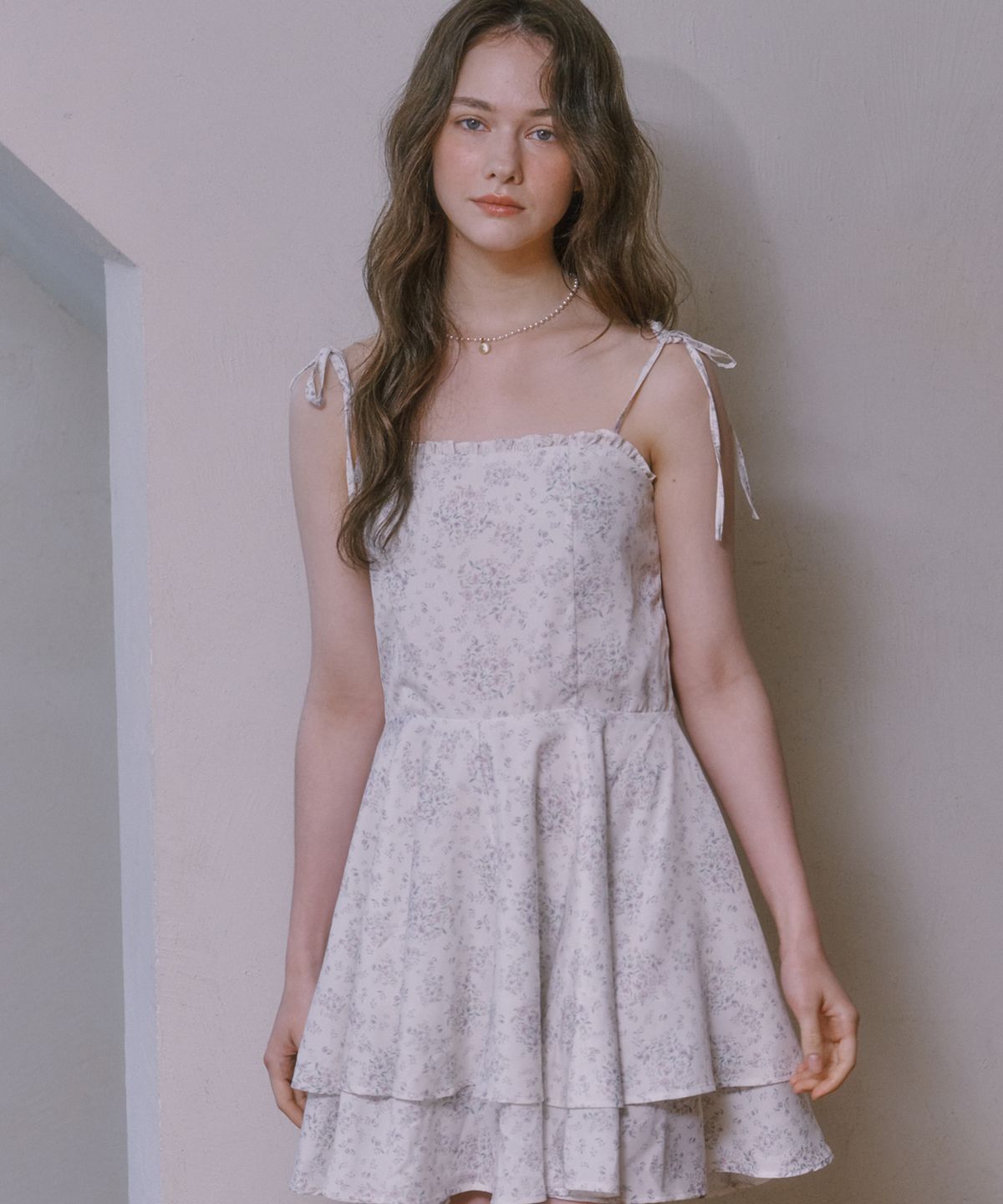 루루슈(LULUCHOU) Ribbon cancan dress - PURPLE FLOWER