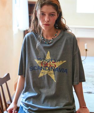 미드나잇선 피그먼트 반팔티 고스트그레이