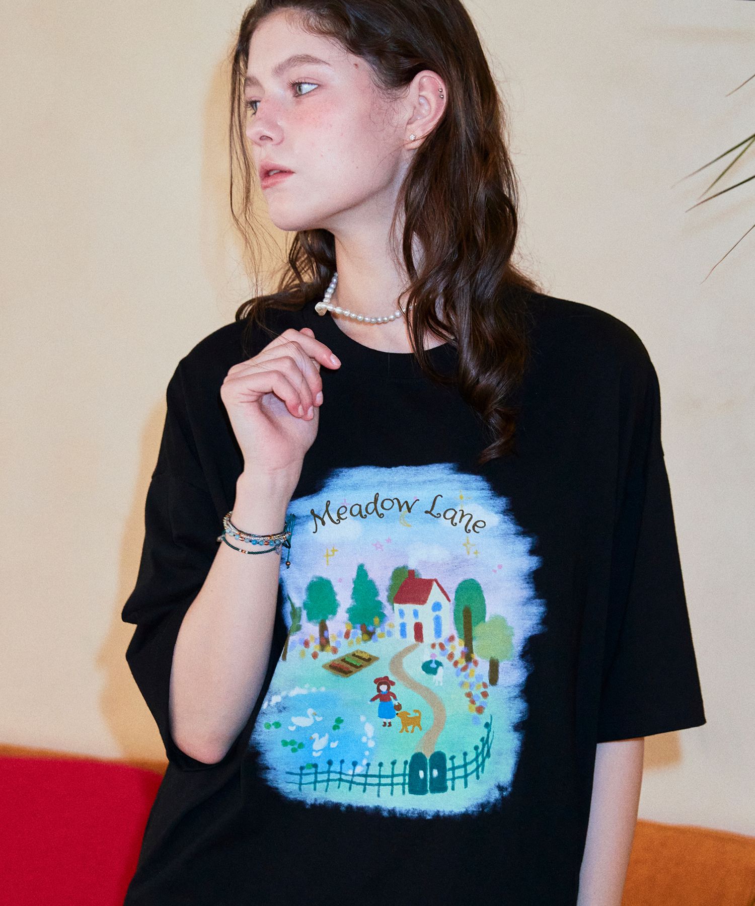 [CPGN STUDIO]★25SS★DTP MEADOW LANE SHORT SLEEVE T-SHIRT MUSINSA | CPGN STUDIO DTP Meadow Lane Short Sleeve T-Shirt Black