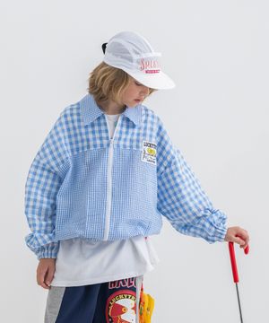 언발란스 체크 점퍼