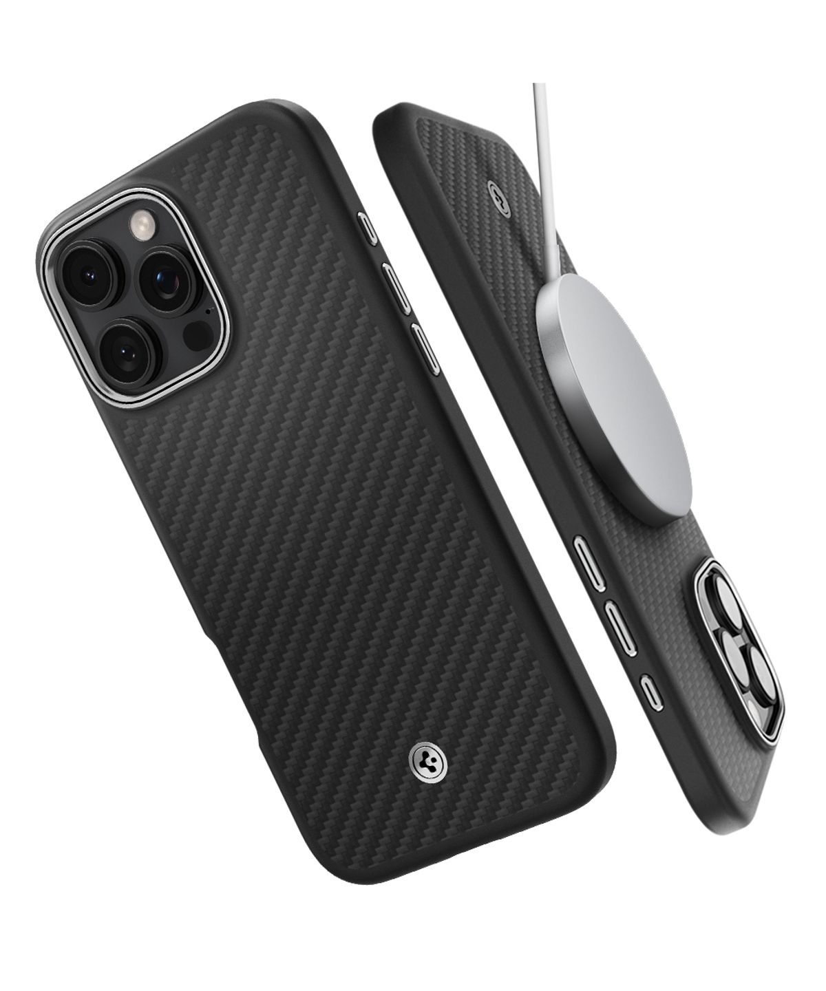 슈피겐(SPIGEN) 아이폰16 프로 케이스 맥세이프 카본 패턴 엔조아라미드
