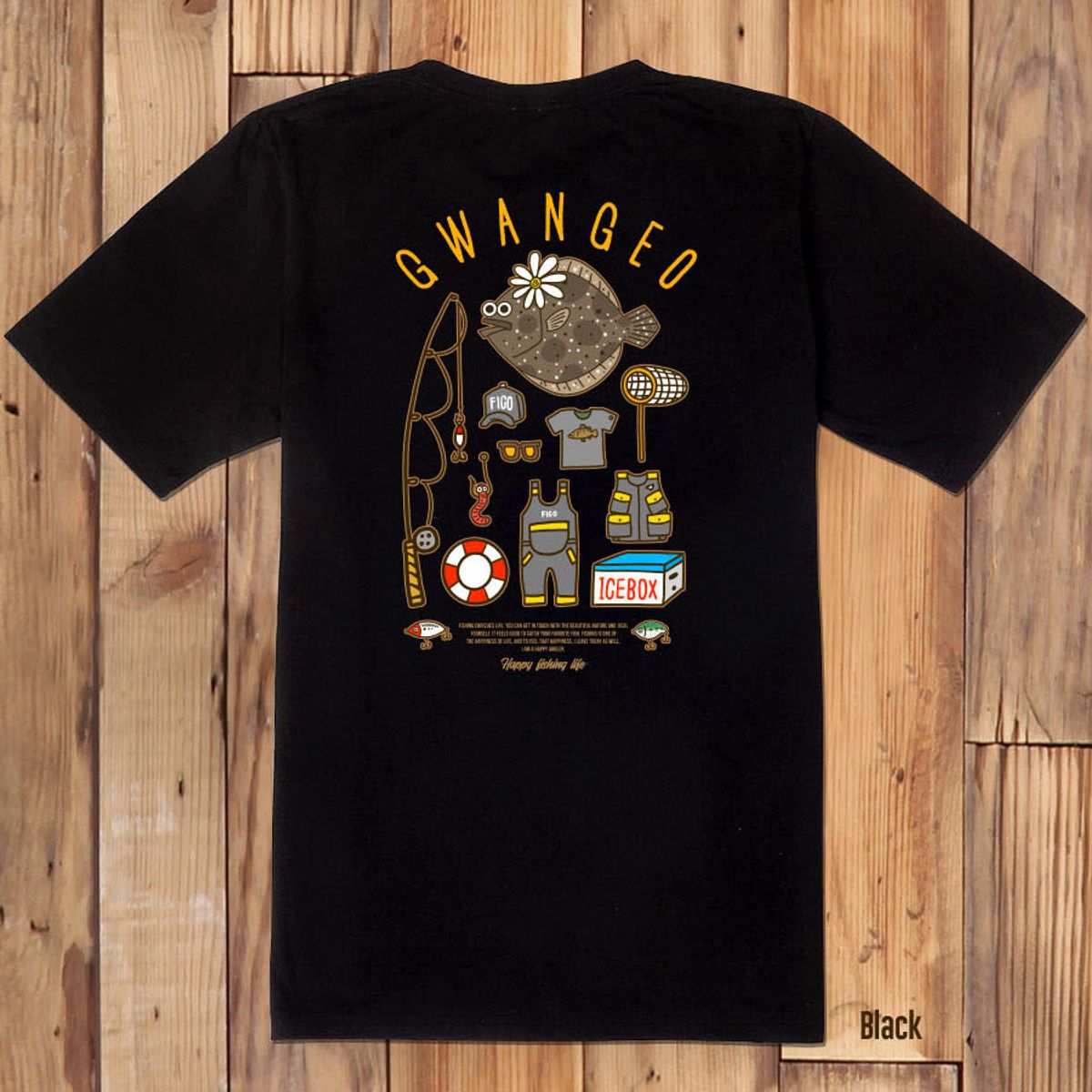 돌돌(DOLDOL) FICO_tshirts-305  피코앵글러 낚시 브랜드 광어 디자인 티셔츠 반팔티