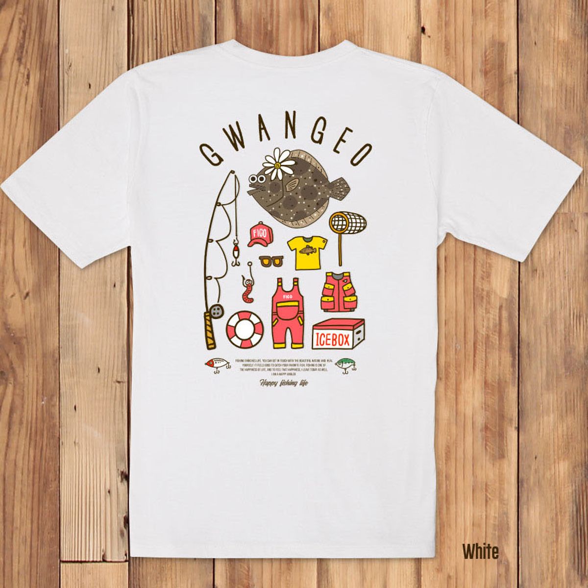 돌돌(DOLDOL) FICO_tshirts-306  피코앵글러 낚시 브랜드 광어 디자인 티셔츠 반팔티