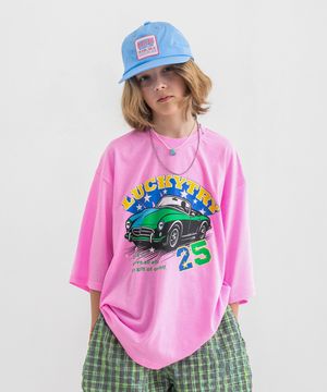 피그먼트 자동차 티셔츠 [핑크]