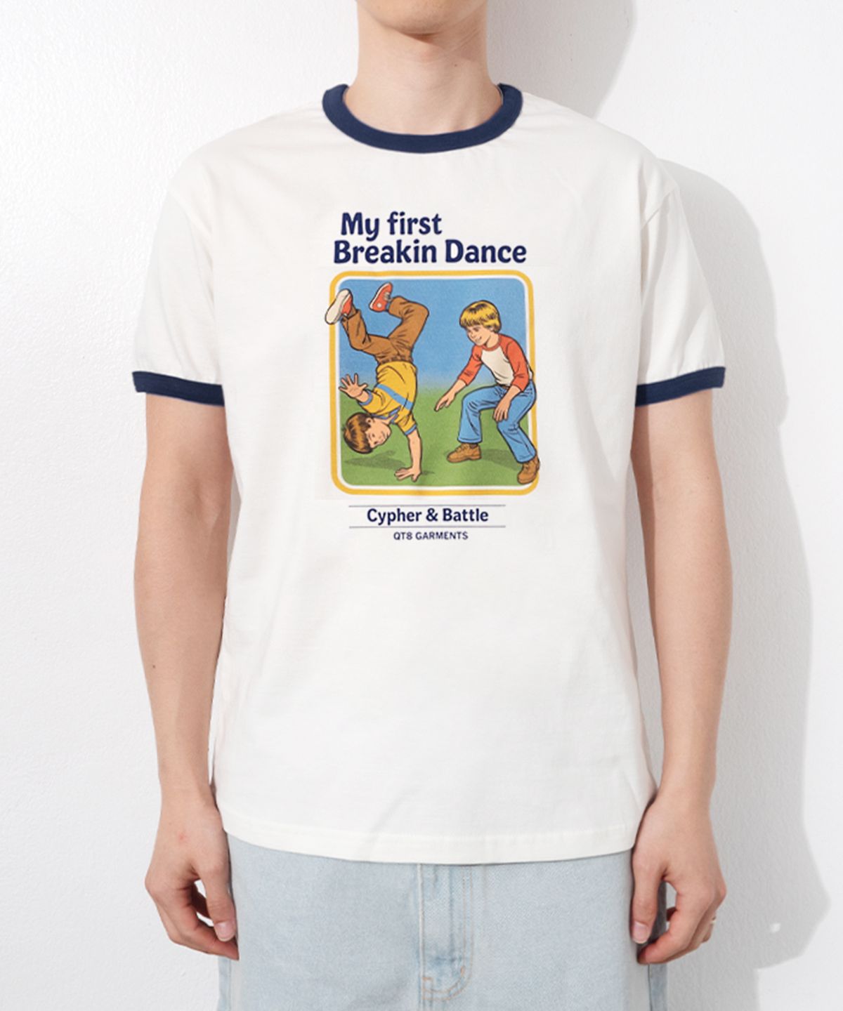 큐티에잇 가먼츠(QT8 GARMENTS) OC My First Breakin’ Ringer Tee (Navy)