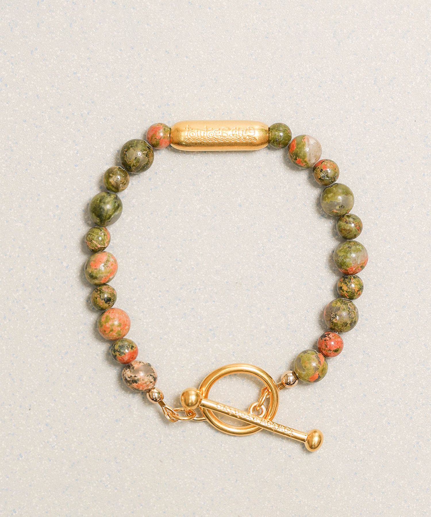 ●tow tow archive● Garten Bracelet Unakite Green TBH52ABTB0 MUSINSA | TOWTOW ARCHIVE Phil Logo Symbol Bracelet Unakite Green