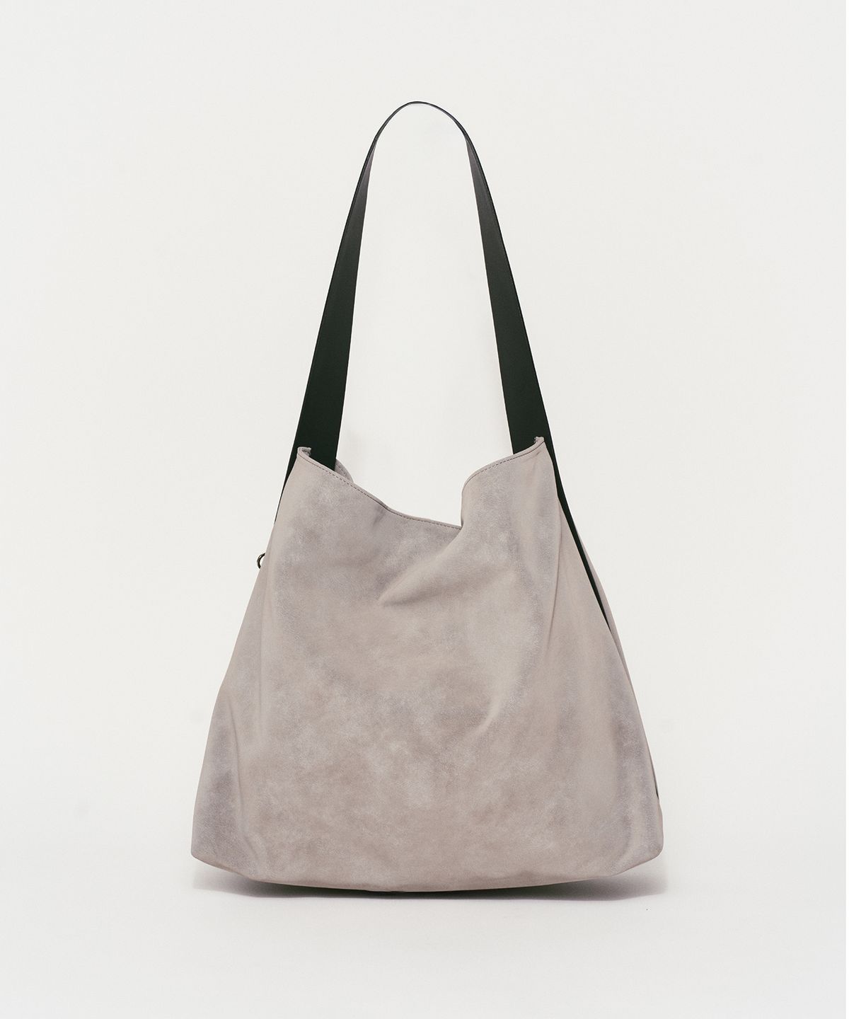 리이(RE RHEE) COWHIDE STRAP HOBO BAG GRAY