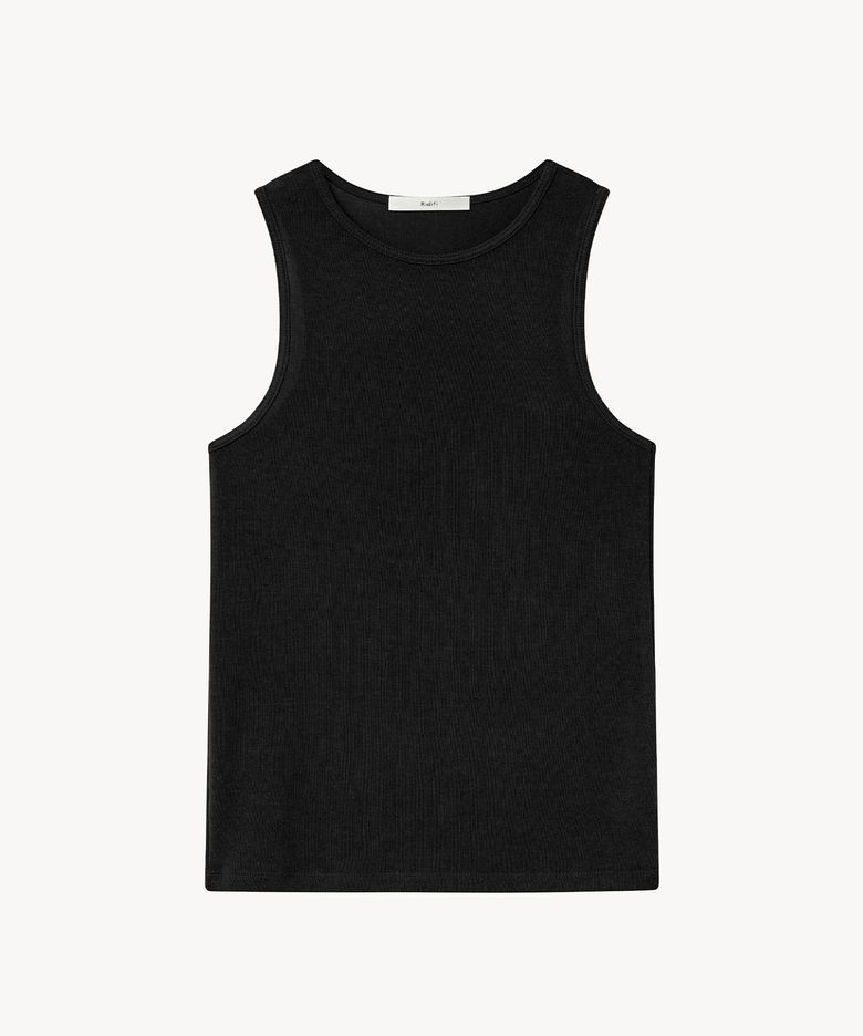 레아 리브드 탱크탑 (BLACK)