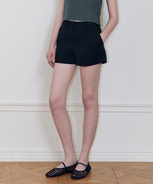 코튼 테일러드 쇼츠 (BLACK)