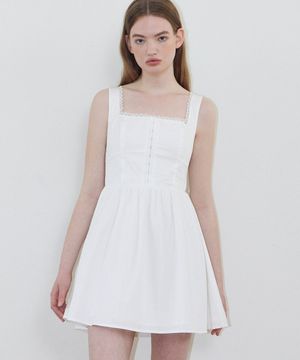 에일린 스퀘어 미니 드레스 (WHITE)