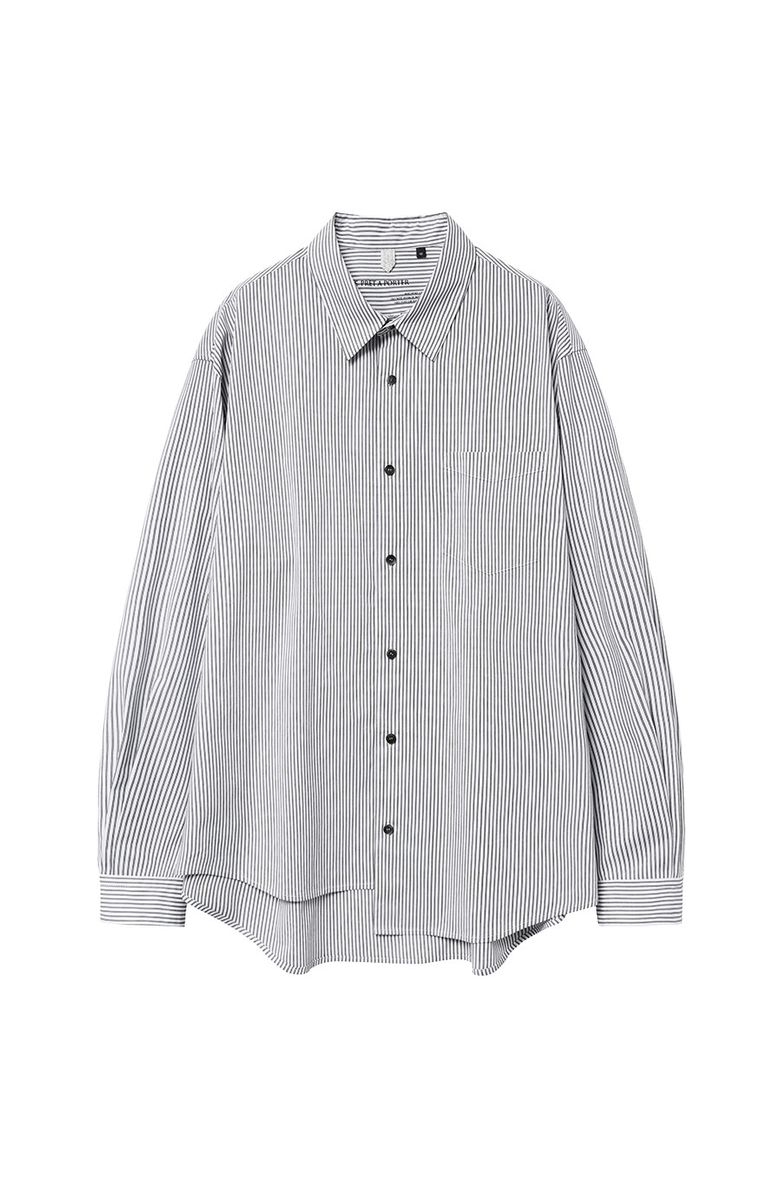 SR ASYM STRIPED SHIRTS White