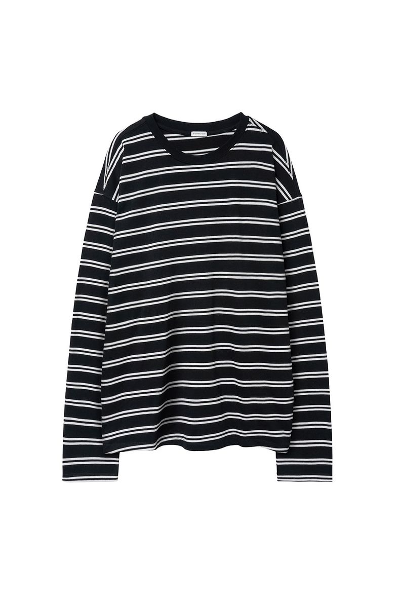 SR OBLIQUE STRIPED LONG SLEEVE Black