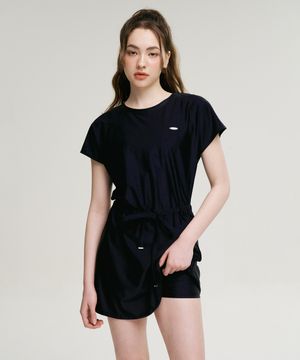 [SET] 멀티 커버업 여성 리본 스트링 원피스 수영복 세트 블랙