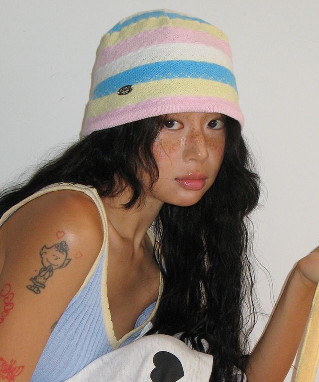 ハット RONORN MULTI STRIPE KNIT BUCKET HAT 5BKK053 MUSINSA | RONRON MULTI STRIPE KNIT BUCKET HAT PINK BLUE