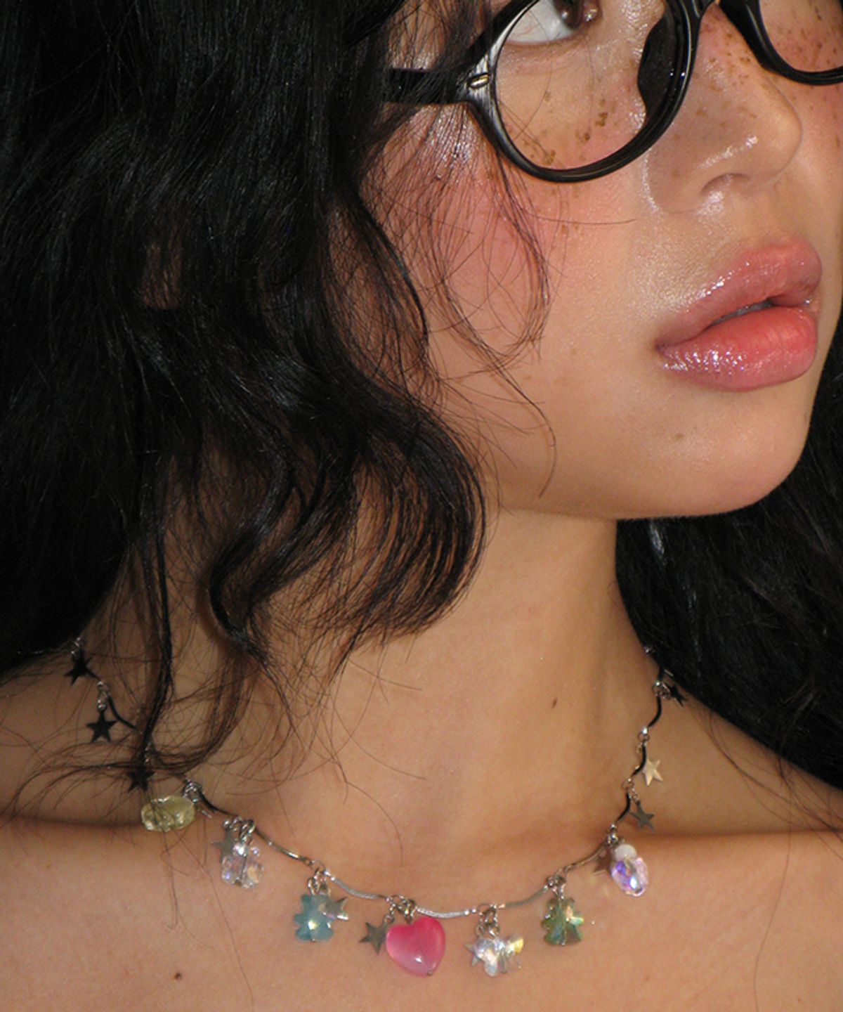 론론(RONRON) STARRY DANGLING CHARMS NECKLACE