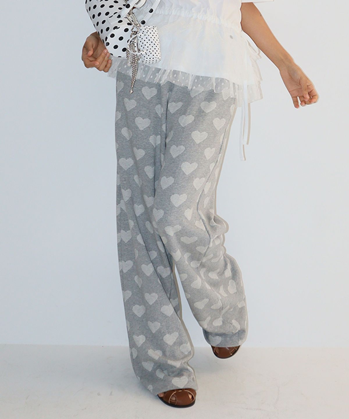 론론(RONRON) HEART DOT TRAINING PANTS GREY