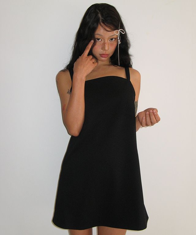 ワンピース RONRON SQUARE SUSPENDER DRESS BEIGE RR25BOP4199BE MUSINSA | RONRON SQUARE SUSPENDER DRESS BLACK