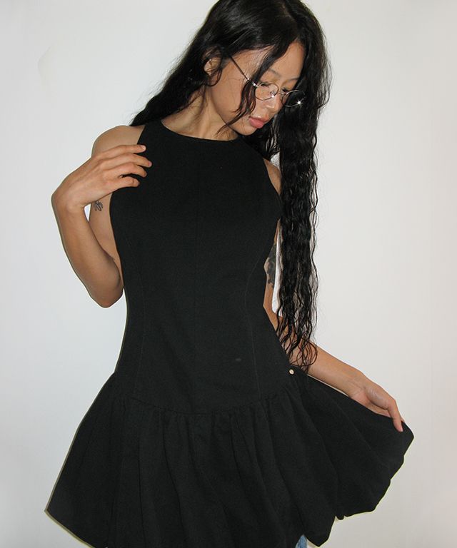 【RONRON】25SS/送料税込★PUMPKIN SLEEVELESS DENIM DRESS★ MUSINSA | RONRON PUMPKIN SLEEVELESS DENIM DRESS BLACK