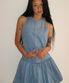 PUMPKIN SLEEVELESS DENIM DRESS LIGHT BLUE