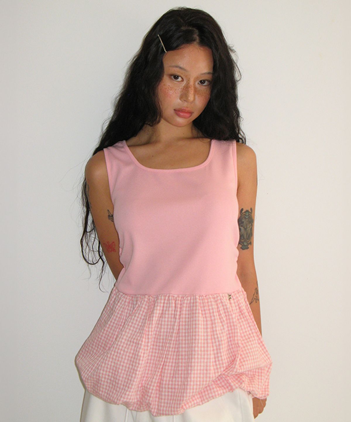 론론(RONRON) PUMPKIN LAYERED SLEEVELESS PINK