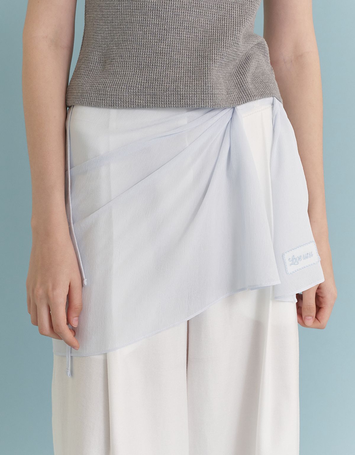 러브어스유(LOVEUSU) LU Layered Skirt (Mood Blue)
