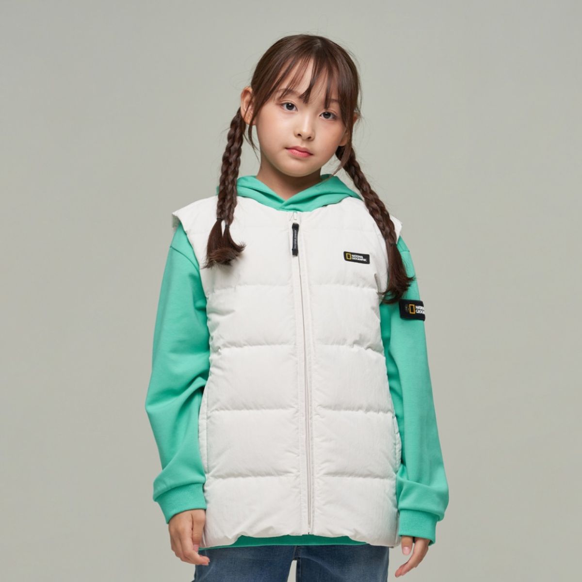 내셔널지오그래픽 키즈(NATIONAL GEOGRAPHIC KIDS) K244UDV020 헤론 경량 구스 다운 베스트 CRYSTALBEIGE