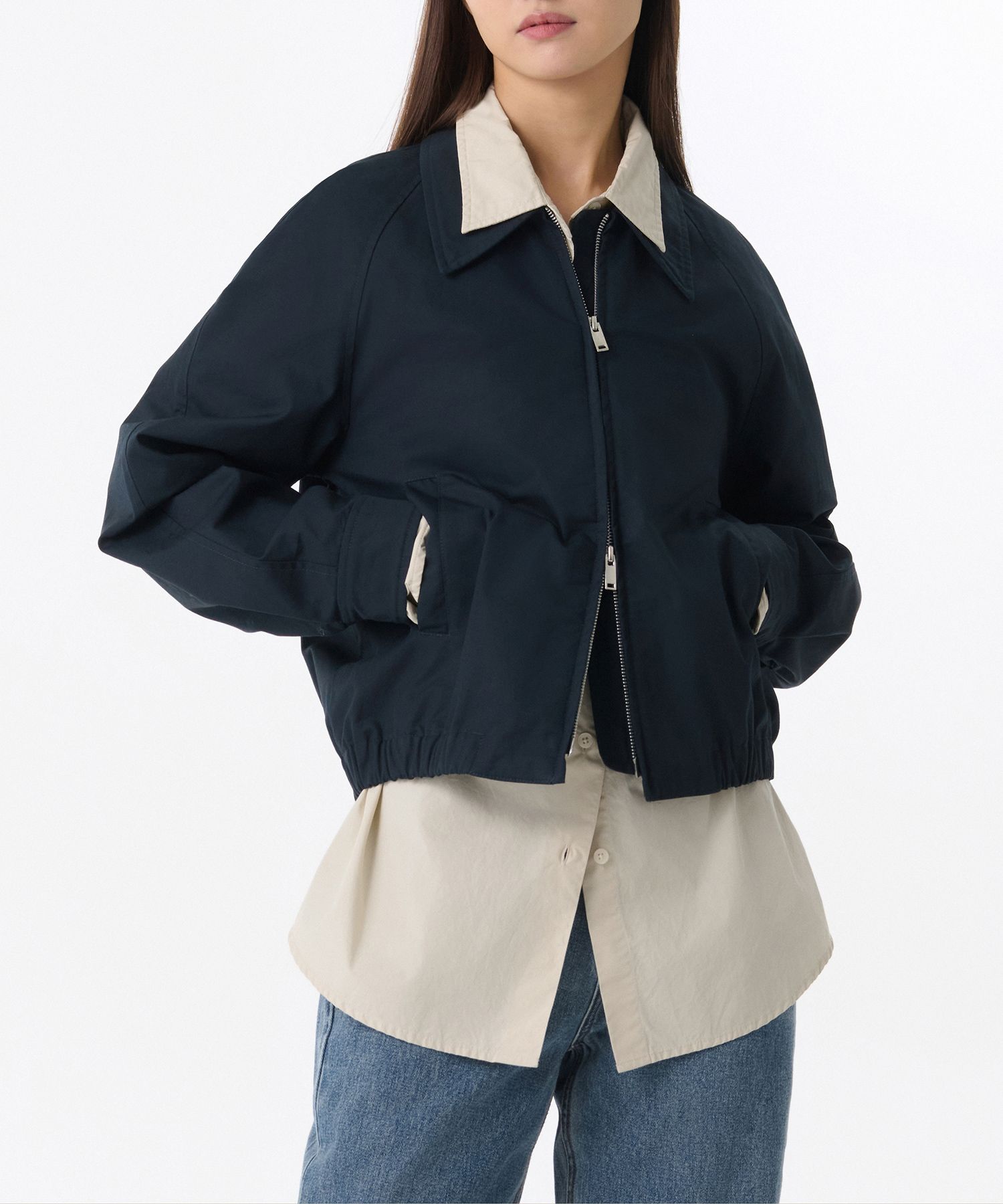 MUSINSA MUSINSA STANDARD WOMAN Women's Cotton Blue Jacket [Navy]