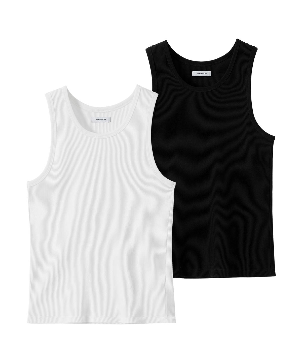 브렌슨(BRENSON) [2PACK] 리브드 슬림핏 슬리브리스 ( 3Color )