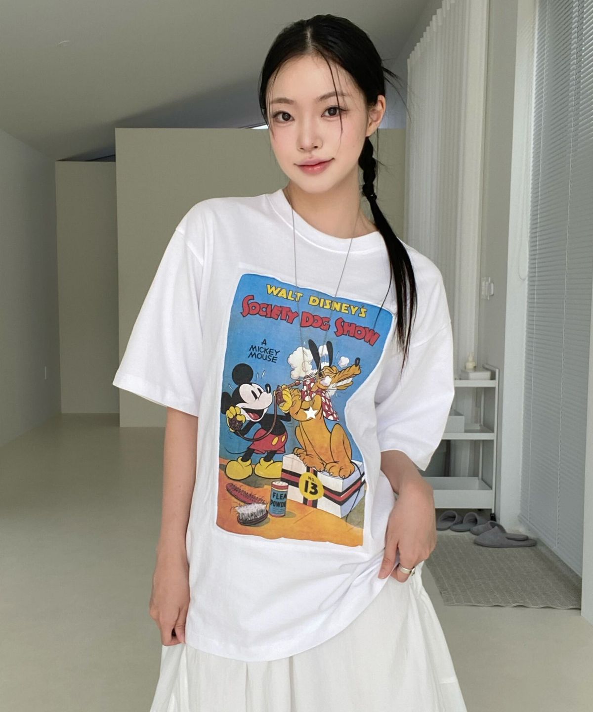 와이케이(WAIKEI) 미키마우스_빈티지 포스터 반팔티셔츠 화이트