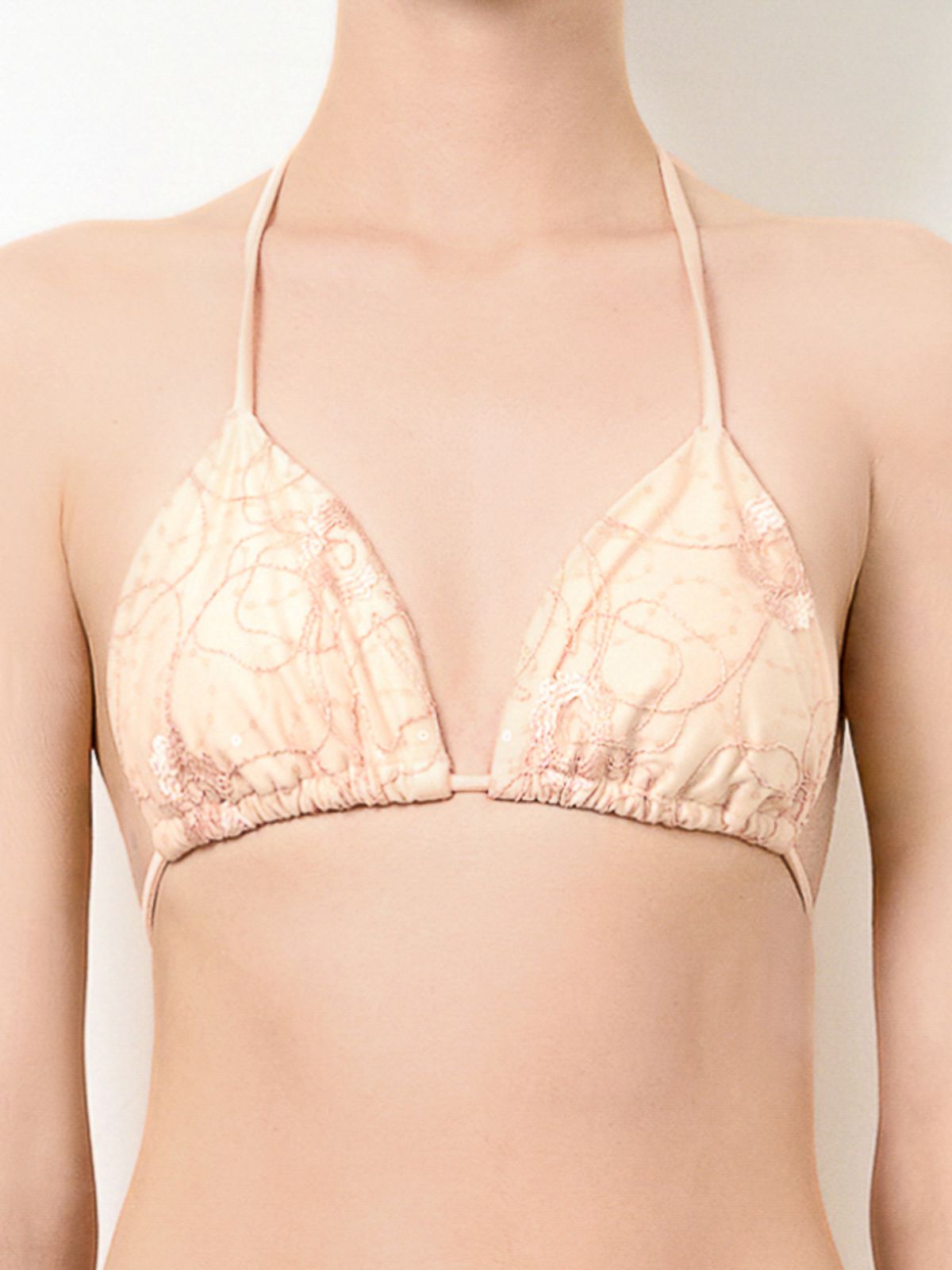 로에(LEAUET) Scarlett Apricot Lace Triangle Bikini Top