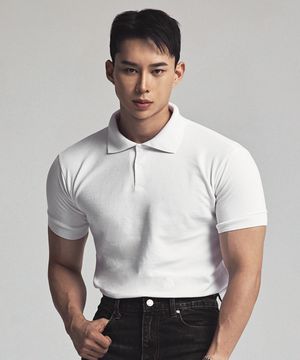 pk 머슬핏 티셔츠 화이트