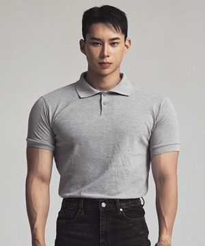 pk 머슬핏 티셔츠 그레이