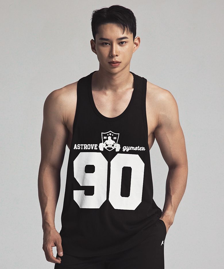 90 헤비 코튼 짐스터 나시 블랙