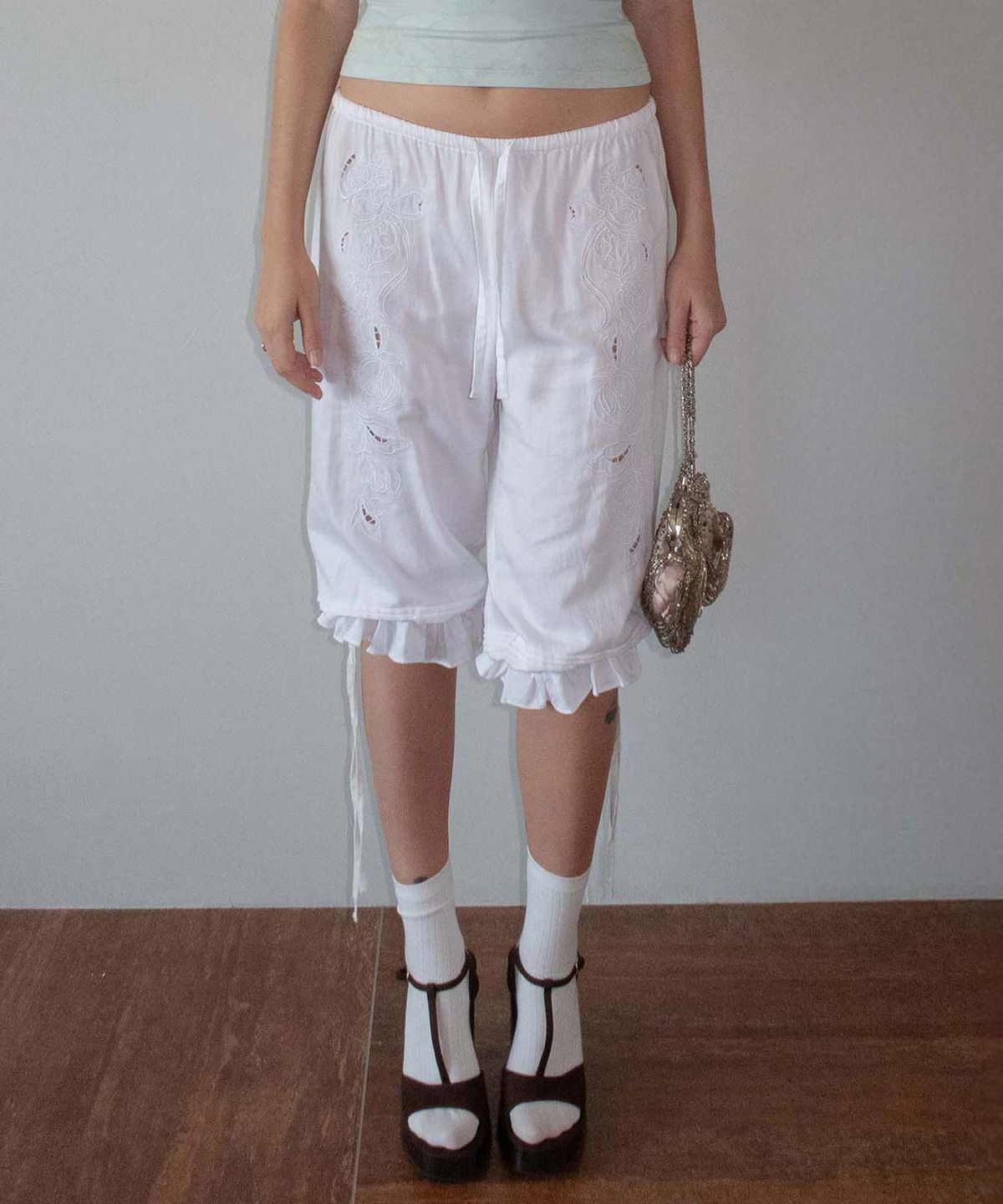 스컬프터(SCULPTOR) Cottage Cotton Capri Pants White