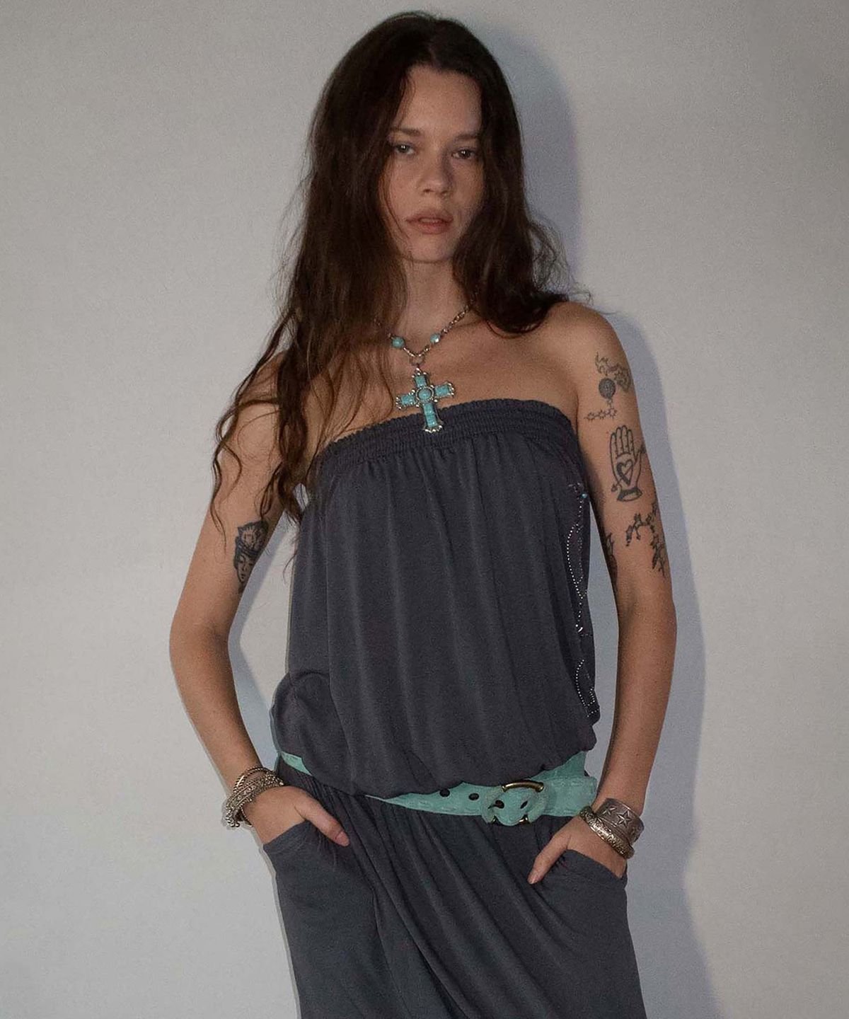 스컬프터(SCULPTOR) 2way Nymphs Tube Dress Charcoal