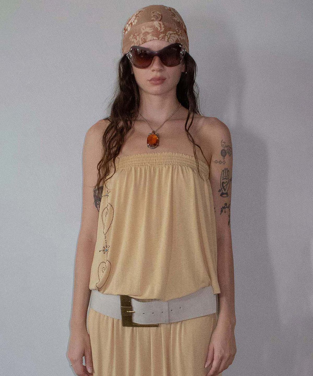 스컬프터(SCULPTOR) 2way Nymphs Tube Dress Beige