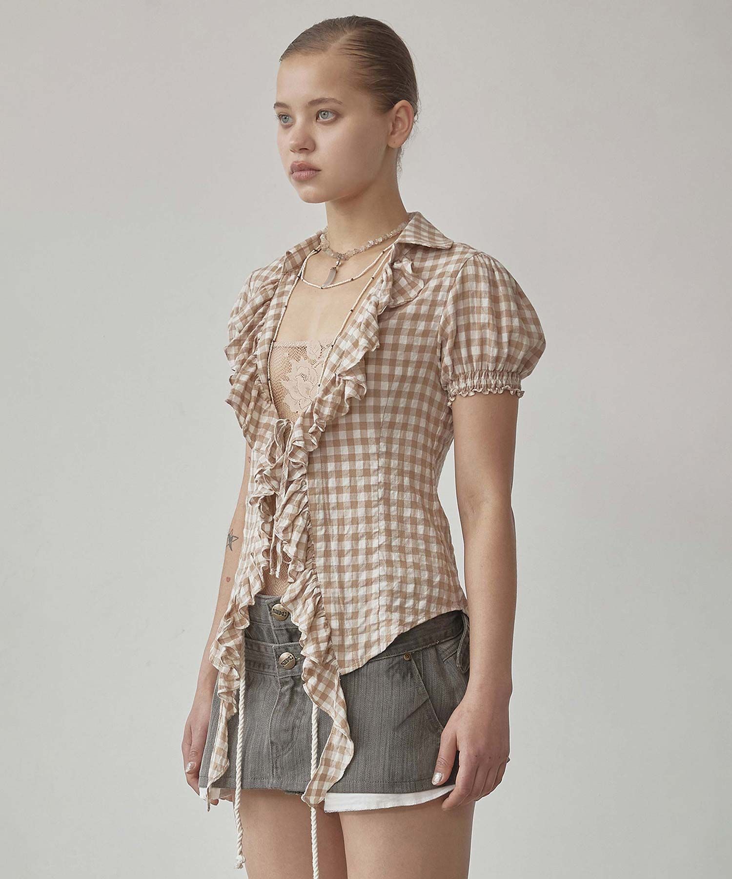 ★SCULPTOR★ Cottage Open Blouse Raw SC25S241IV MUSINSA | SCULPTOR Cottage Open Blouse Raw