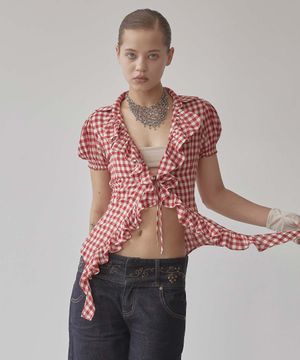 Cottage Open Blouse Red