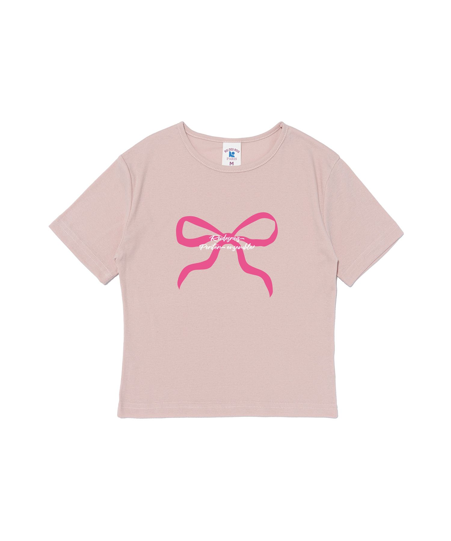 MUSINSA | ROIDESROIS Ribbon Print Crop Short Sleeve T-Shirt