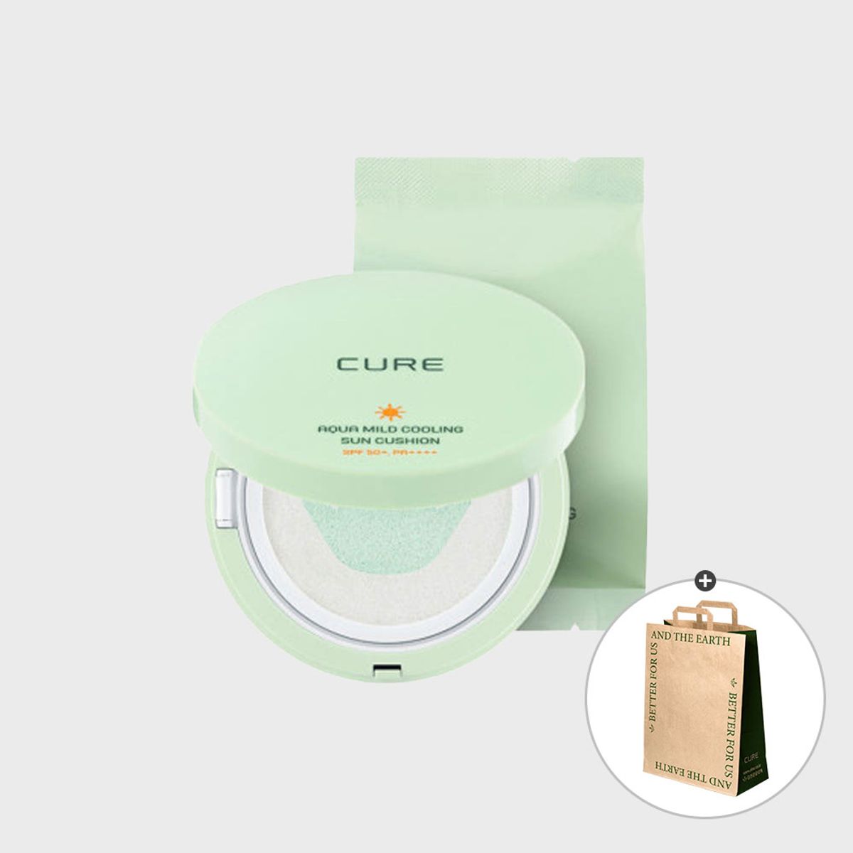 김정문알로에(KIMJEONGMOONALOE) 큐어 아쿠아 마일드 선쿠션 시즌3 본품 25g+리필 25g