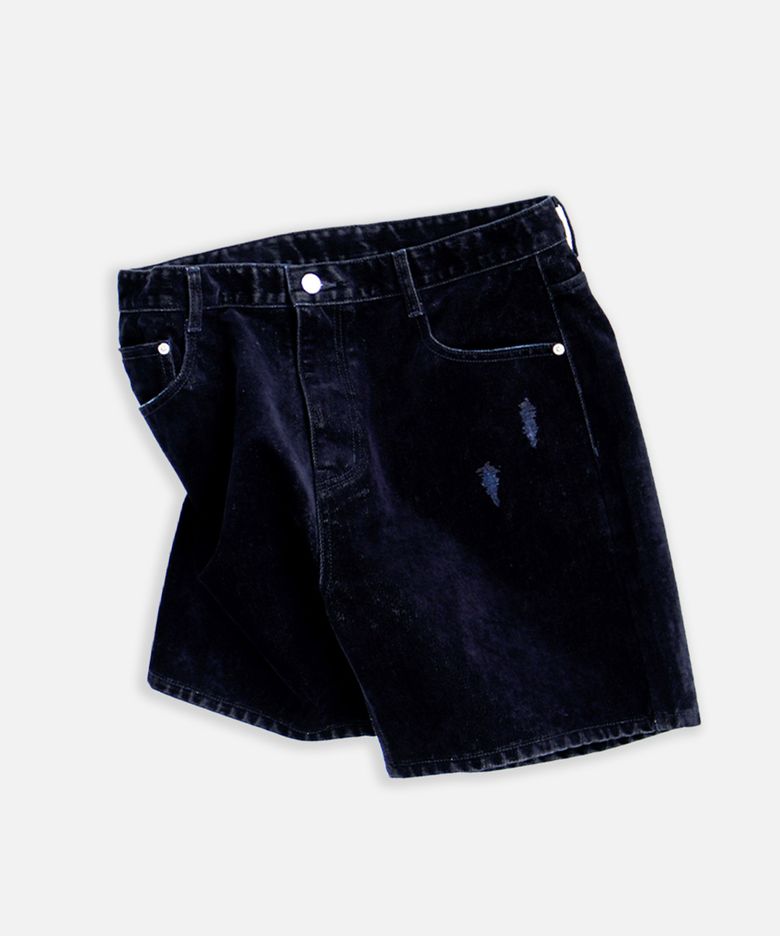 DAHLIA VELVET SHORTS - NAVY