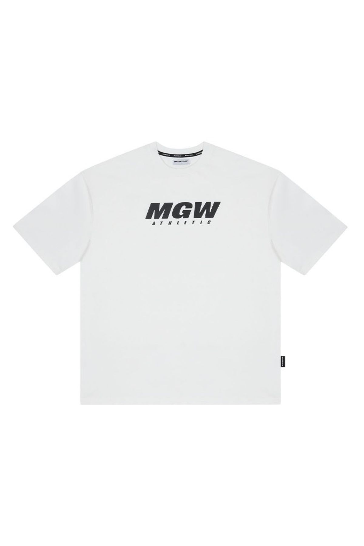 머스콜로(MUSCOLO) [MGW] CP 세미오버핏 반팔 티셔츠 화이트 블랙