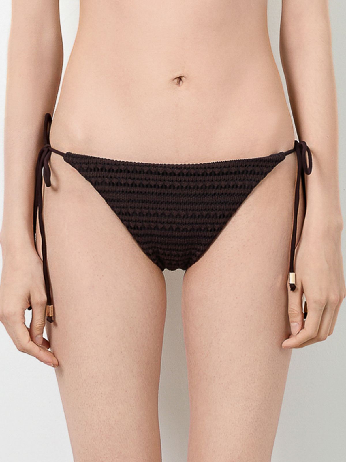 로에(LEAUET) Carmen Brown Knit Bikini Briefs